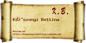 Kászonyi Bettina névjegykártya